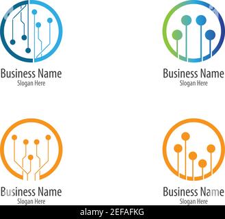 Circuit logo template vector icon illustration design Stock Vector
