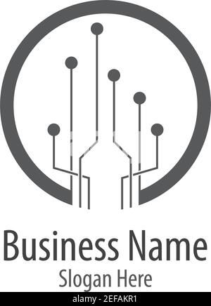 Circuit logo template vector icon illustration design Stock Vector