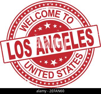 welcome to Los Angeles. grungy rubber stamp. vector illustration on white background. Stock Vector