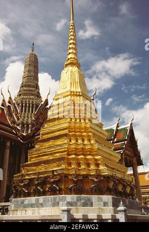 Low angle view of a temple, Wat Phra Kaew, Grand Palace, Bangkok, Thailand Stock Photo