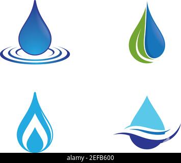 Water drop logo template vector icon illustration design Stock Vector
