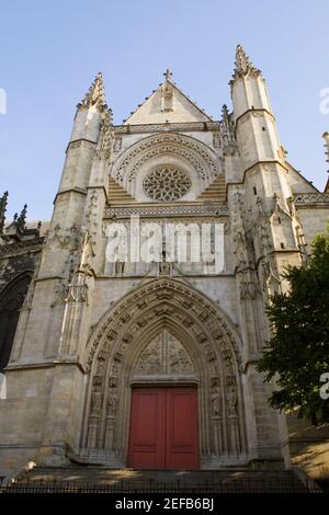 Facade of a basilica, St. Michel Basilica, Quartier St. Michel, Vieux Bordeaux, Bordeaux, France Stock Photo