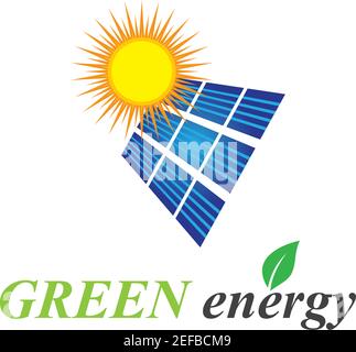 Solar panel logo illustration design Stock Vector