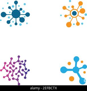 Molecule logo template vector icon illustration design Stock Vector