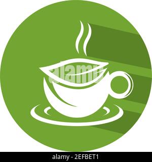 Tea cup logo template vector icon illustration design Stock Vector
