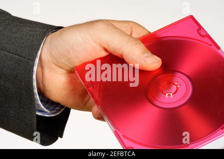 Close-up of a personÅ½s hand holding a compact disk Stock Photo