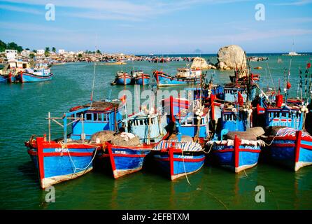 Fishing fleet in Nha Trang, Vietnam Stock Photo