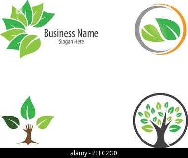 Logos of green leaf ecology nature element vector icon Stock Vector
