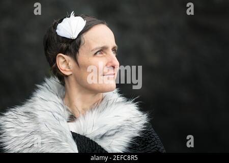 Portraits of a bride in an arctic environment Stock Photo