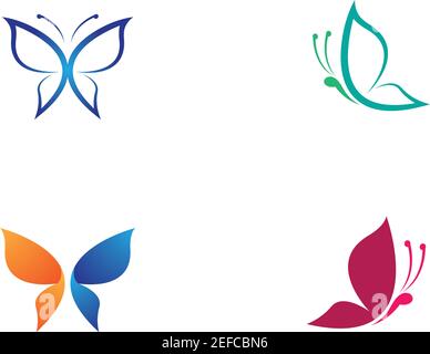 Butterfly logo template vector icon illustration design Stock Vector