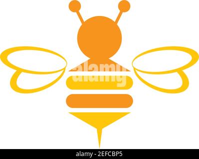 Bee logo vector icon illustration Stock Vector