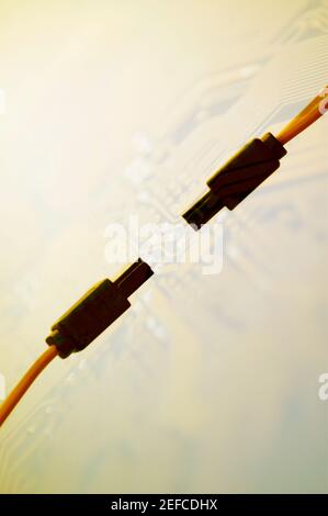 Close-up of two USB cables Stock Photo