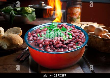 Purple bean feijoada Stock Photo