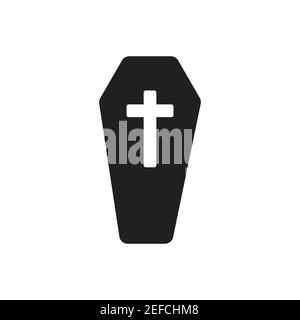 Halloween Coffin Silhouette Flat Icon Vector For Your Website Design 