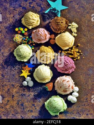 High angle view of ice-cream on the floor Stock Photo
