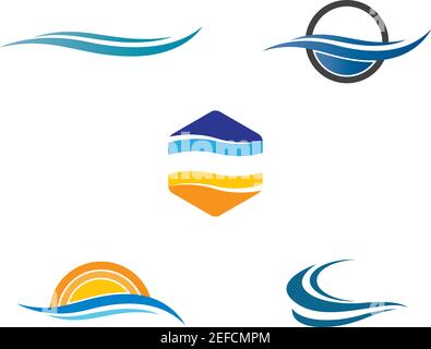 Water wave logo vector icon illustration design Stock Vector