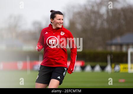 Cardiff, UK. 17th Feb, 2021. Helen Ward of Wales in training. Wales Women national football team training camp at the Vale Resort, Hensol, near Cardiff on Wednesday 17th February 2021. Editorial use only, pic by Lewis Mitchell/Andrew Orchard sports photography/Alamy Live news Credit: Andrew Orchard sports photography/Alamy Live News Stock Photo