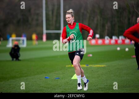 Cardiff, UK. 17th Feb, 2021. Rhiannon Roberts of Wales women in training. Wales Women national football team training camp at the Vale Resort, Hensol, near Cardiff on Wednesday 17th February 2021. Editorial use only, pic by Lewis Mitchell/Andrew Orchard sports photography/Alamy Live news Credit: Andrew Orchard sports photography/Alamy Live News Stock Photo