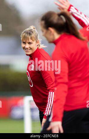 Cardiff, UK. 17th Feb, 2021. Gemma Evans of Wales women in training. Wales Women national football team training camp at the Vale Resort, Hensol, near Cardiff on Wednesday 17th February 2021. Editorial use only, pic by Lewis Mitchell/Andrew Orchard sports photography/Alamy Live news Credit: Andrew Orchard sports photography/Alamy Live News Stock Photo