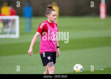 Cardiff, UK. 17th Feb, 2021. Hayley Ladd of Wales women in training. Wales Women national football team training camp at the Vale Resort, Hensol, near Cardiff on Wednesday 17th February 2021. Editorial use only, pic by Lewis Mitchell/Andrew Orchard sports photography/Alamy Live news Credit: Andrew Orchard sports photography/Alamy Live News Stock Photo