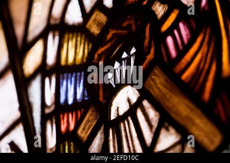 Close-up of a stained glass window Stock Photo