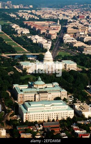 Aerial view of a government building, Capitol Building, Library of Congress, Washington DC, USA Stock Photo