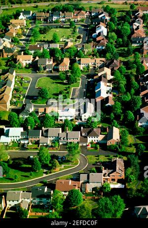 Aerial views of Montgomery County housing develop., Maryland Stock Photo