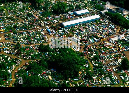 Aerial view of junk cars near Upper black Eddy , PA Stock Photo