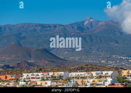 View of the Volcano El Teide in Tenerife from La Tejita, Canary Islands, Spain Stock Photo