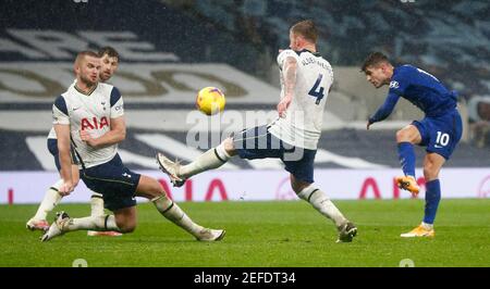 LONDON, ENGLAND - FEBRUARY 04: Chelsea's Christian Pulisic during Premiership between Tottenham Hotspur and Chelsea at Tottenham Hotspur Stadium , Lon Stock Photo