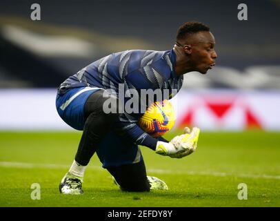 LONDON, ENGLAND - FEBRUARY 04: Chelsea's Edouard Mendy during Premiership between Tottenham Hotspur and Chelsea at Tottenham Hotspur Stadium , London, Stock Photo