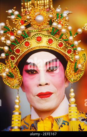 Portrait of a female opera performer, Hong Kong, China Stock Photo