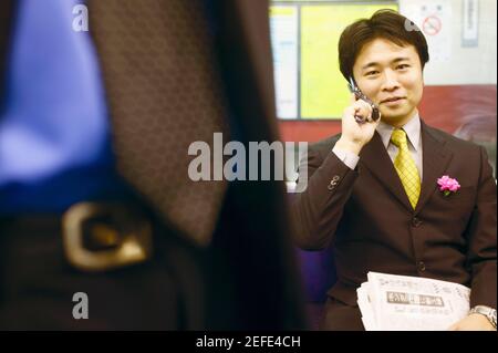 Portrait of a businessman talking on a mobile phone Stock Photo