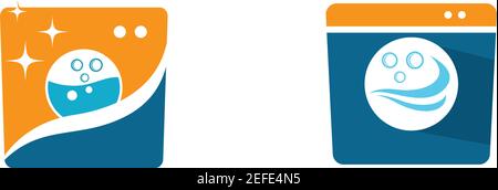 Laundry logo vector icon illustration Stock Vector