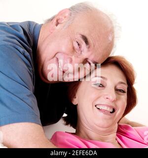 Portrait of a senior couple smiling Stock Photo