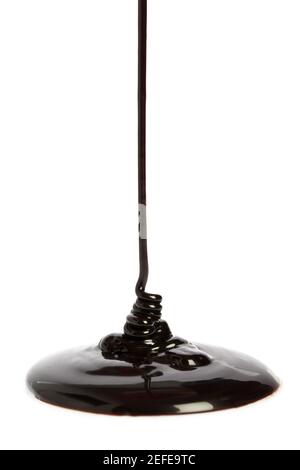 chocolate sauce running down Stock Photo