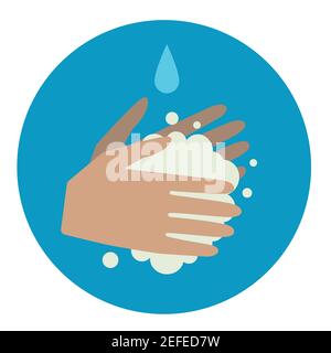 Circle sign about hand washing.  Stock Vector