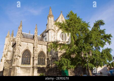 Low angle view of a basilica, St. Michel Basilica, Quartier St. Michel, Vieux Bordeaux, Bordeaux, France Stock Photo