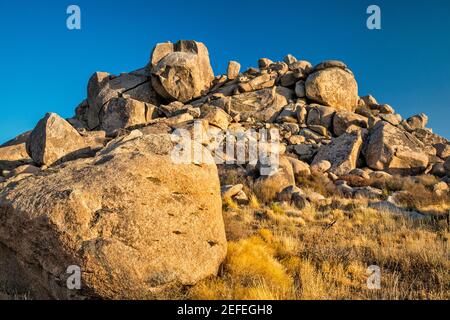 Granite rock formations, Wild Horse Canyon Road, near Mid Hills Campground, Mojave National Preserve, California, USA Stock Photo