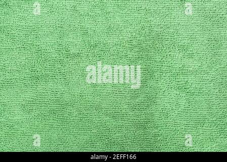 Background or texture made of green microfiber fabric Stock Photo