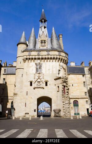 Low angle view of a building, Cailhau Gate, Vieux Bordeaux, Bordeaux, France Stock Photo
