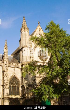 Low angle view of a basilica, St. Michel Basilica, Quartier St. Michel, Vieux Bordeaux, Bordeaux, France Stock Photo