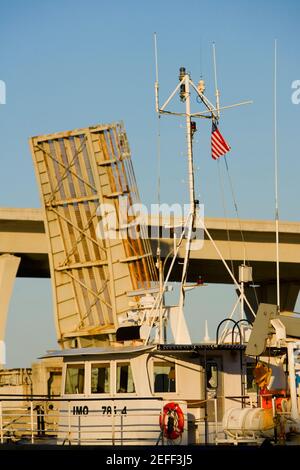 Cruise ship at a harbor Stock Photo