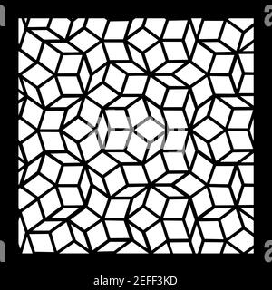 pattern parquet and penrose mosaics. black vector Stock Vector