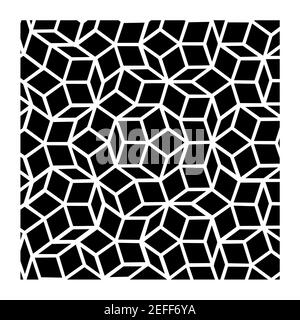 pattern parquet and penrose mosaics. black vector Stock Vector