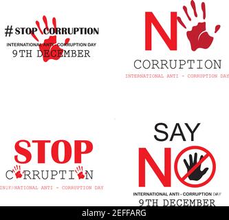 Stop Corruption and International Anti-Corruption Day Stock Vector