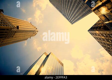 Low angle view of office buildings, Chrysler Building, Manhattan, New York City, New York State, USA Stock Photo