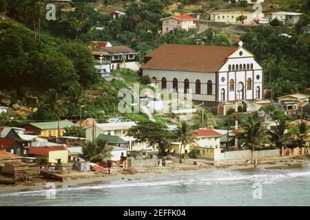 View of Castries, the capital and major port of St. Lucia Stock Photo