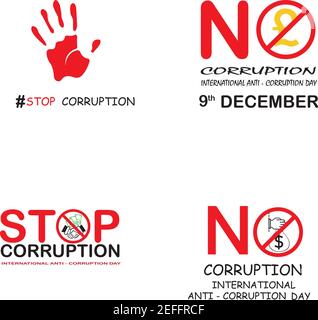 Stop Corruption and International Anti-Corruption Day Stock Vector