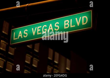 Low angle view of a street name sign, Las Vegas, Nevada, USA Stock Photo